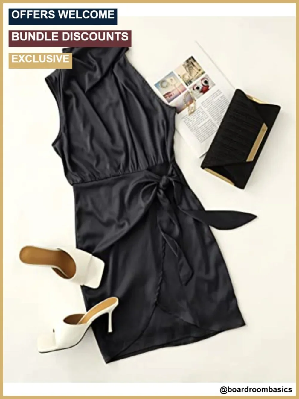 Satin Sleeveless Halter Tie Waist Wrap Bodycon Mini Dress